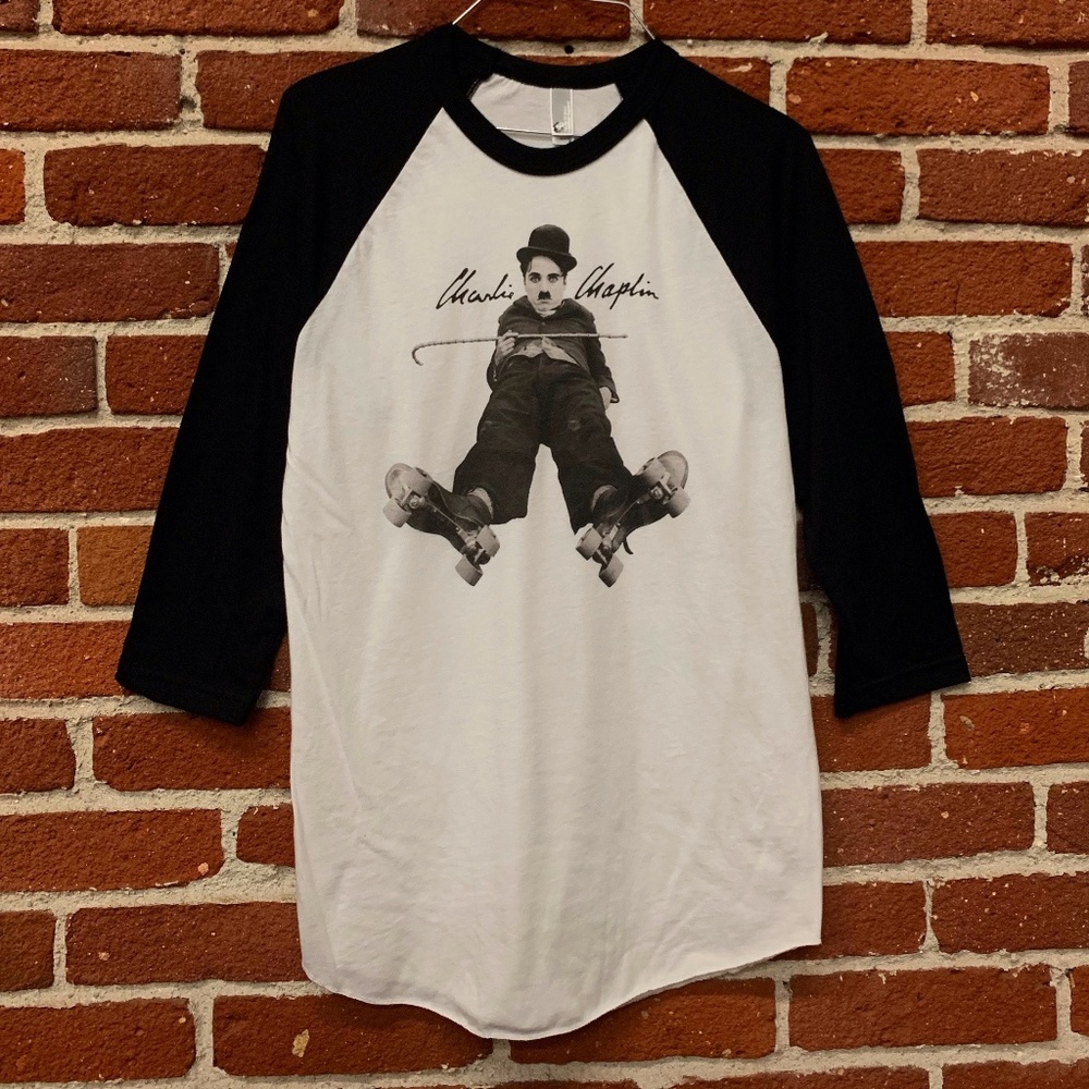 Charlie Chaplin Skate Raglan T-shirt